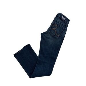 Rock & Republic "Roth" Med Dark Wash Flare Jeans denim 24x30 low‎ rise Y2K